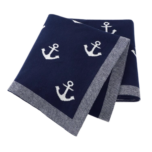 Pre-Order | Sailor Baby Blanket | Nautical Blue