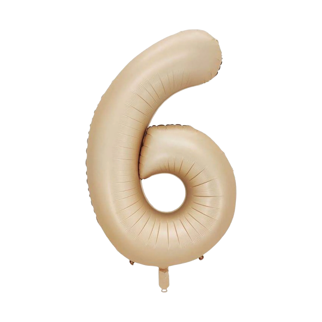 Jumbo Matte Number Foil Balloon | CARAMEL
