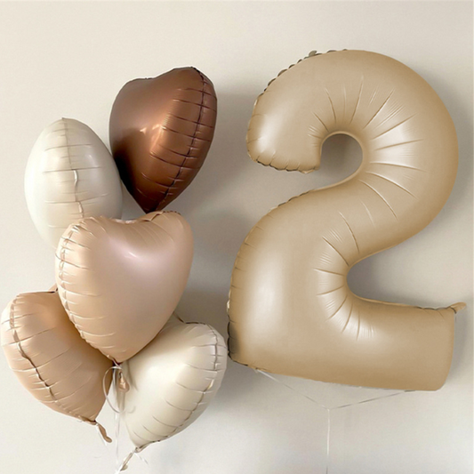 Jumbo Matte Number Foil Balloon | CARAMEL