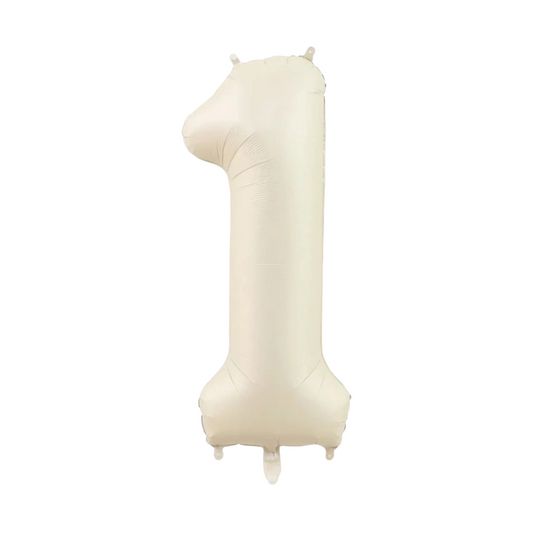 Jumbo Matte Number Foil Balloon | CREAM