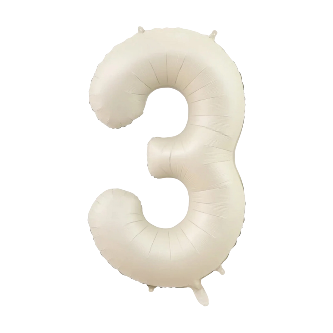 Jumbo Matte Number Foil Balloon | CREAM