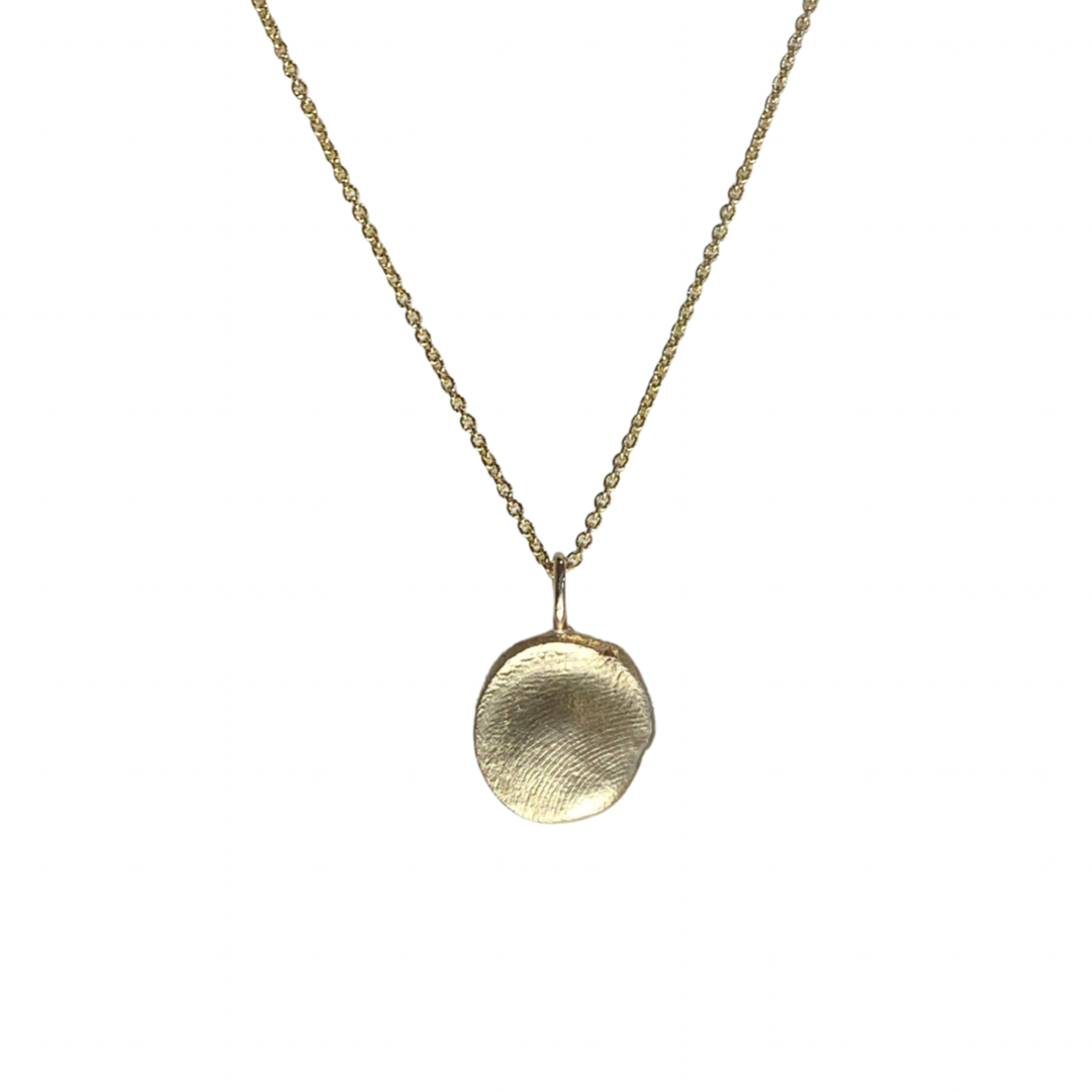 Fingerprint Impression Necklace | Solid 9k Yellow Gold
