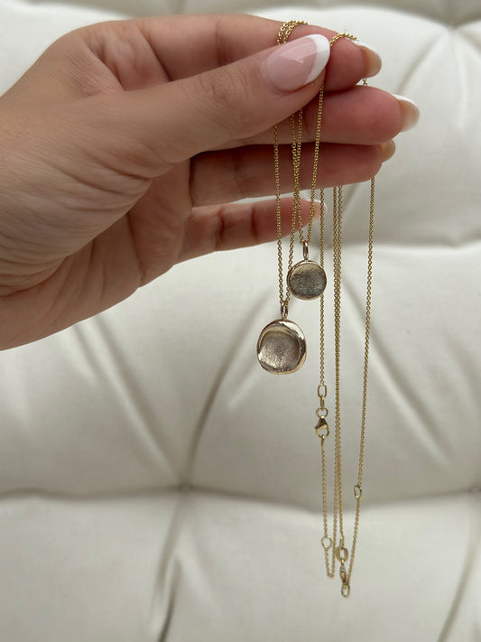 Fingerprint Impression Necklace | Solid 9k Yellow Gold