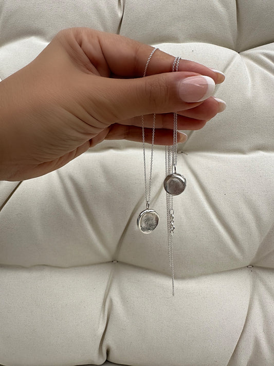 Fingerprint Impression Necklace | Solid 9k White Gold