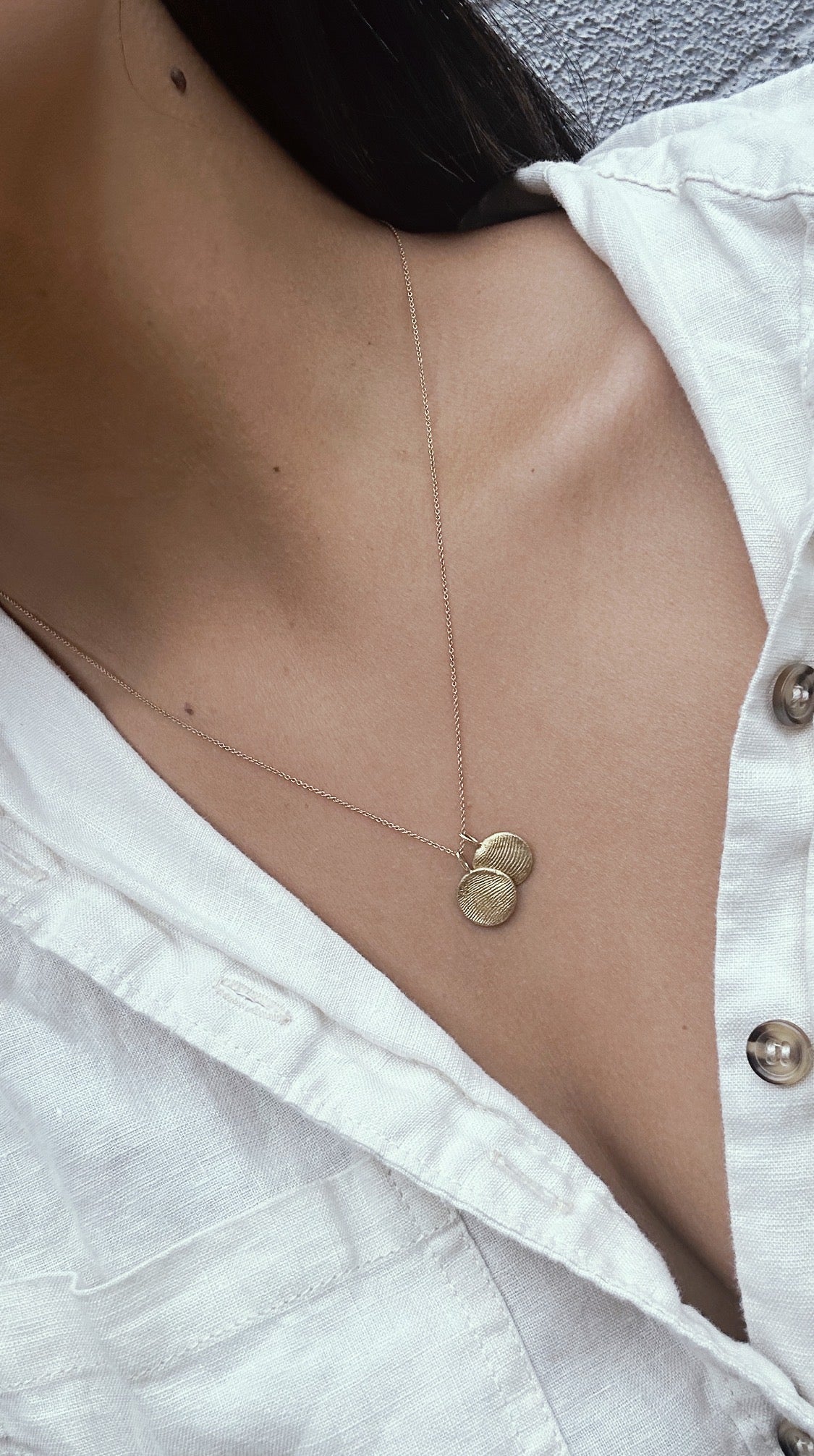 Fingerprint Impression Necklace Solid 9k Rose Gold