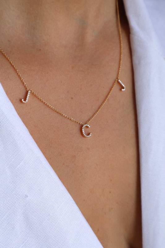 Diamond Letter Necklace