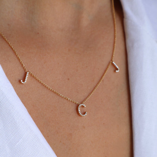 Diamond Letter Necklace
