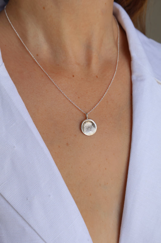 Fingerprint Impression Necklace | Silver