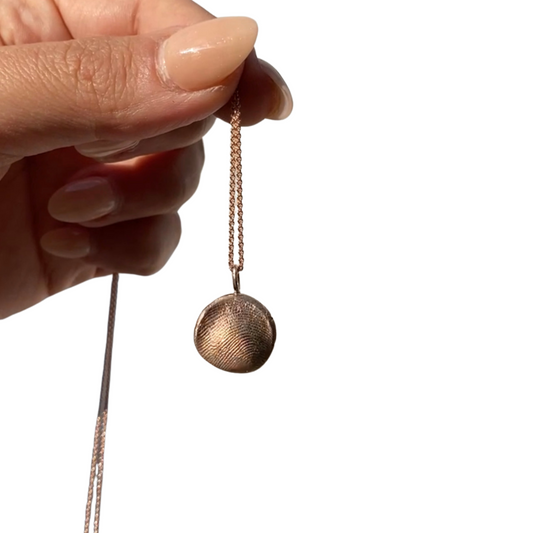 Fingerprint Impression Necklace | Solid 9k Rose Gold