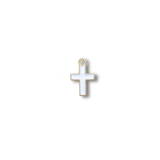WHITE CROSS CHARM