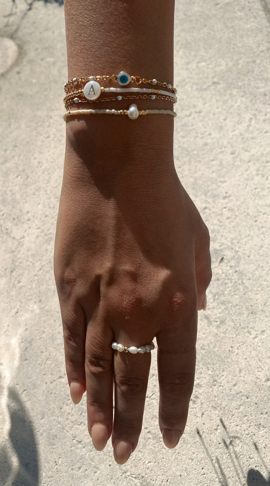 Initial Bracelet | Mother of Pearl