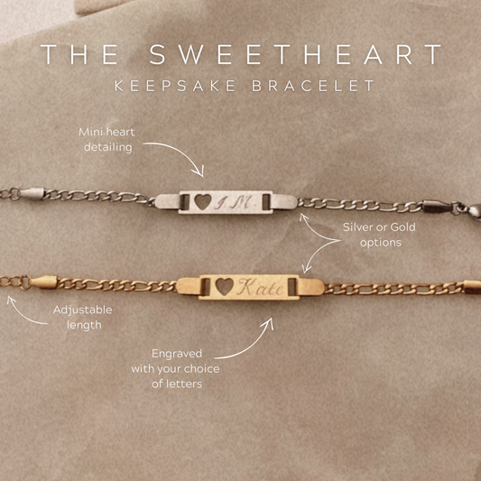 Hand-engraved Personalised Keepsake Bracelet - The Sweetheart
