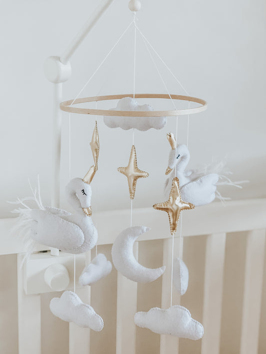 Swan Mobile Nursery Baby Room
