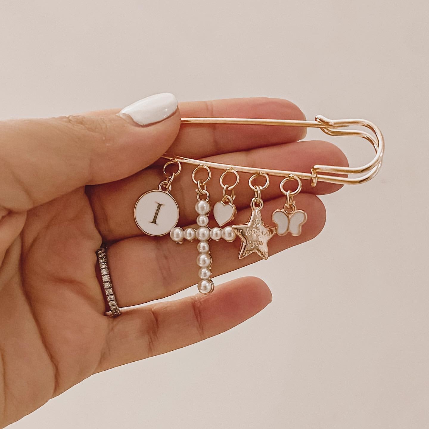 Christening baby keepsake pin