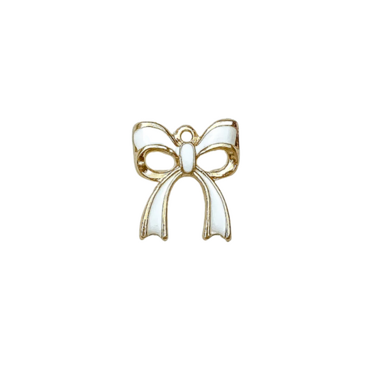 WHITE BOW CHARM