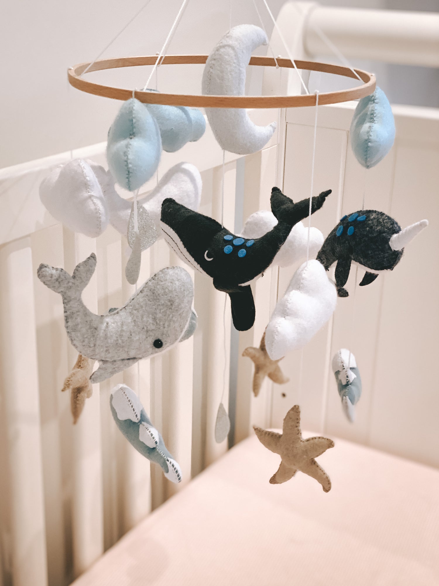 Crib Mobiles Nautical Mobile Nursery Whale Starfish Baby Mobile