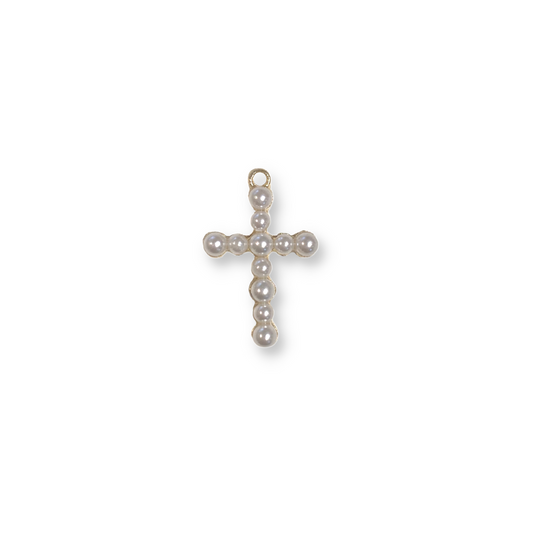 PEARL CROSS CHARM